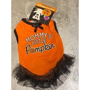Simply Wag Pet Costume Small Orange Halloween Pumpkin Tutu Dress NWT